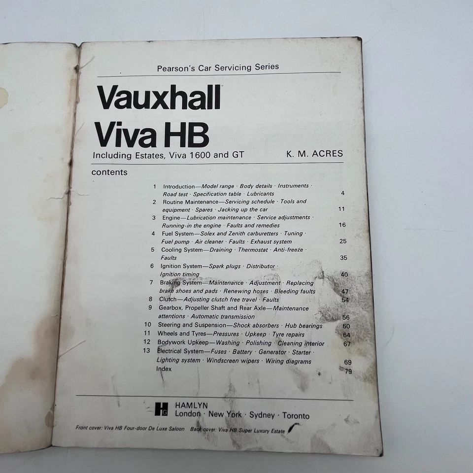 Vauxhall Viva HB 1966–1970 Workshop Manual – Pearson’s Illustrated Service Book - Image 4 of 4