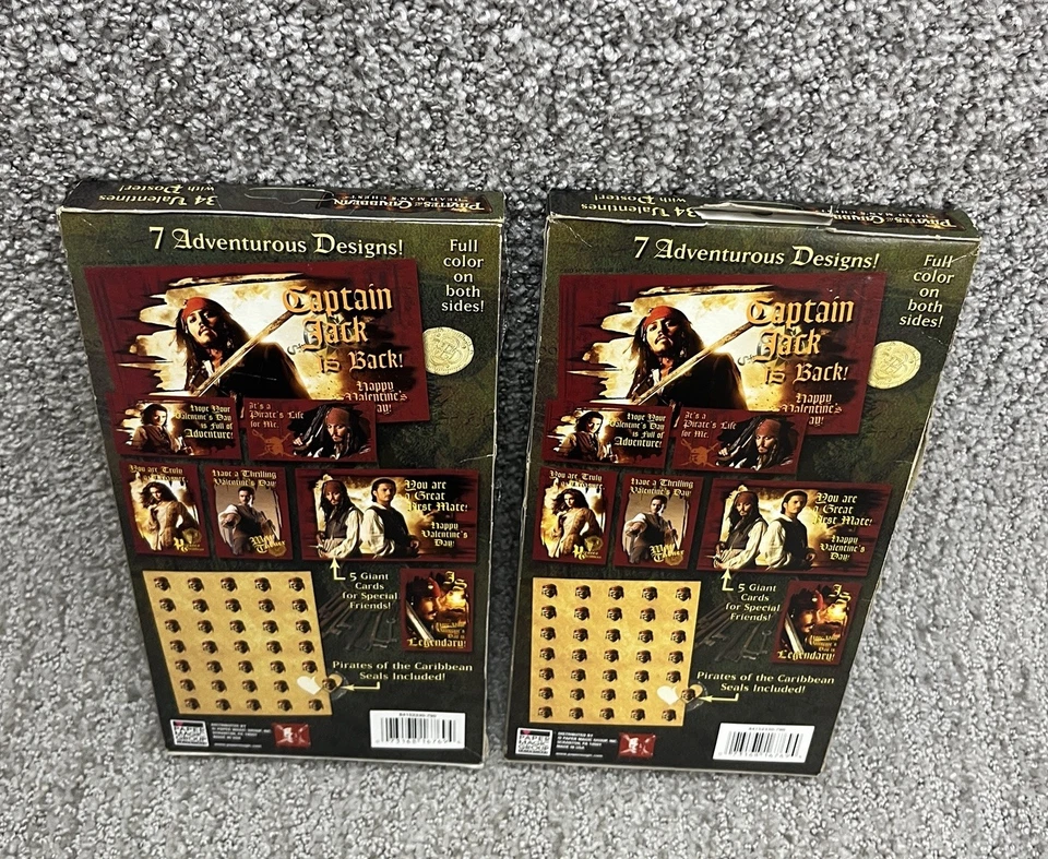 Pirates of the Caribbean Valentines Day Cards W/ Poster Dead Mans Chest 2 Packs - Image 4 of 4