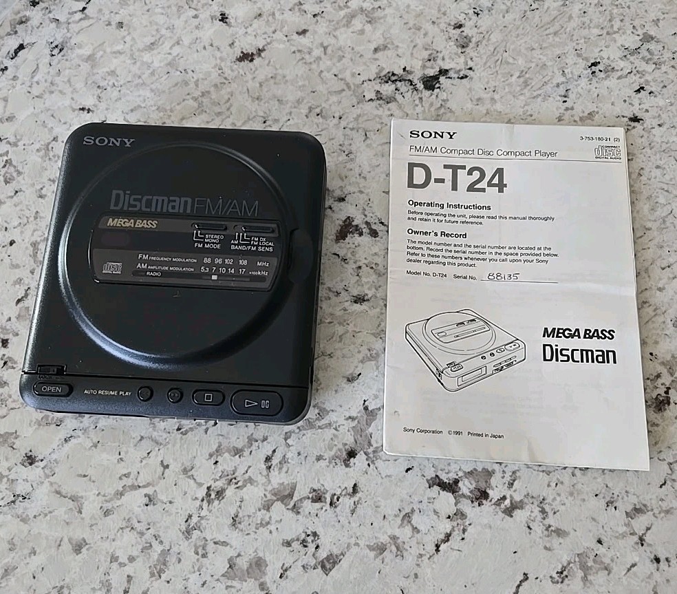 1992 Sony Discman D-T24 CD Player Radio Parts For Repair As Is | eBay