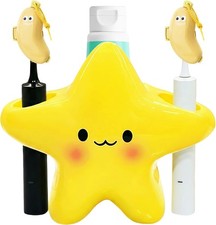 Toothbrush Holder Set for Bathroom - Cute Toothpaste Stand with 2 Tooth Brush He