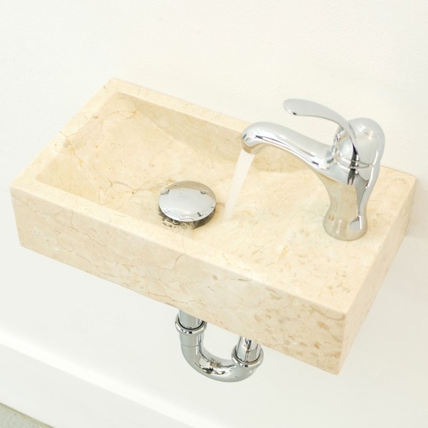 Naturstein-Waschbecken Kecil Aus Marmor 40 X 22 X 10 Cm Naturstein Wohnfreuden-image