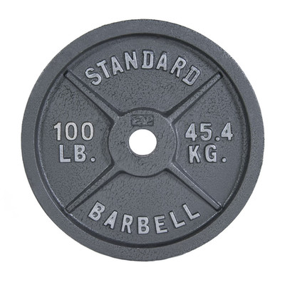 CAP Barbell Gray Olympic Cast Iron Weight Plate, 100 lb