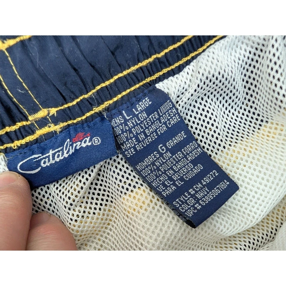 Baúl de baño Catalina vintage para hombre talla L surfista tabla pantalones cortos playa malla rayas Foto 3 de 4