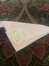 Vintage Pink Hankie Lace Corner  Edges   