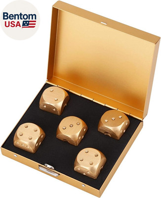 Dice Set, Portable Metal Dices 5Pcs Aluminum Alloy Dice 6 Sided with Case Gift f