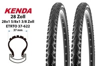2 StüCk 28 Zoll Fahrrad Reifen Kenda Khan 28X1 5/8X1 3/8 Schwarz 37-622