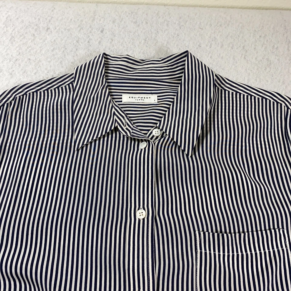 Оборудование женская шелковая блузка размер L черная полоса с длинным рукавом новая без ценников - Изображение 3 из 4