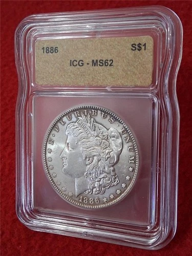 1886 MORGAN S$1 SILVER DOLLAR ICG - MS62                  #MF-0557