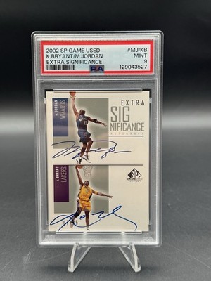 2002-03 Kobe Bryant Michael Jordan Dual Auto Sp Game Extra Significance PSA 9