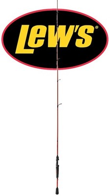 New Lew's Mach Smash Red/Black Spinning Rod 7'2'' Medium Heavy Fast IM6 Graphite