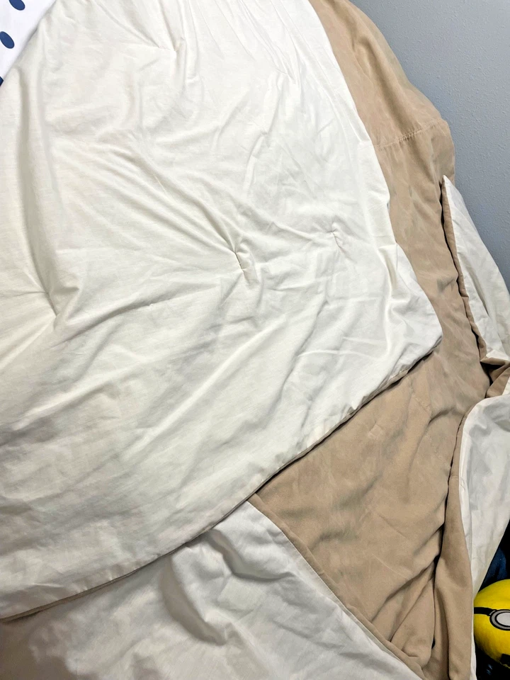 Королева полный микрофибры одеяло желтовато-коричневый искусственной замши серо-коричневый мягкий тяжелый полиэстер/хлопок - Изображение 2 из 4