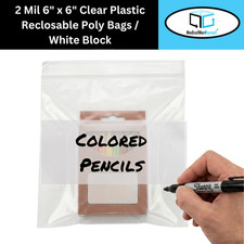 1000 6" x 6" Clear Reclosable Zip Seal Bags Plastic 2 Mil Lock Jewelry Zipper