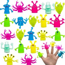 20 Pcs Finger Puppets Toys,Funny Colorful Monster Stretchy Finger Puppets,Soft R