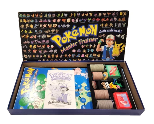 Pokemon Master Trainer Board Game Vintage Hasbro 100% Complete 1999 Rare Gen 1