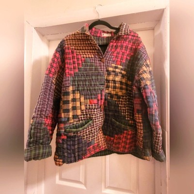 Vintage Patch Magic Quilted Barn Coat Chore Jacket Patchwork Multicolored L Read
