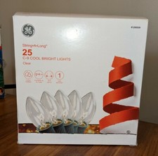 GE C9 Cool Bright Classic Christmas Lights Clear 16 ft