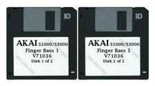 Akai S1000 / S3000 Set of Two Floppy Disks Finger Bass 1 V71036