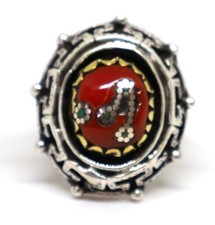 ancient Unique Handmade coral ring 925 silver