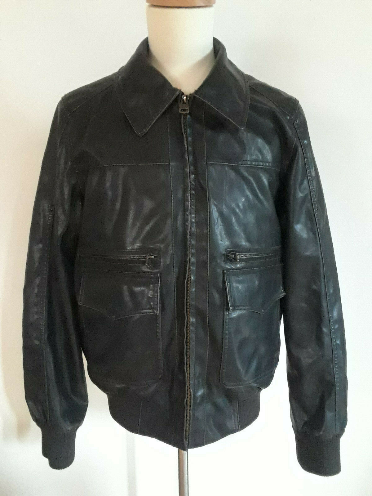 Levi's Bomber Jacket Faux Leather Polyurethane Men Si… Gem