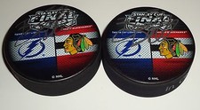 Bryan Bickell signed 2015 Tampa Bay Lightning Vs Blackhawks finals puck w/coa