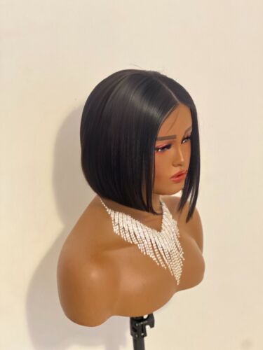 100% Brazilian Human Hair Wig 150% Density Bob 8inches No Glue 4x4 Lace Unit 1 - Picture 9 of 10