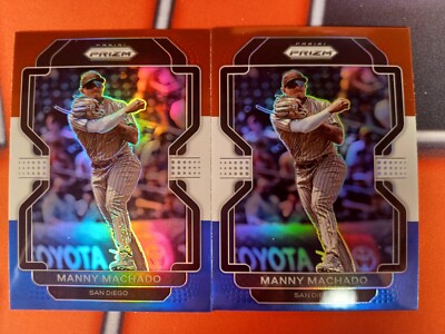 2022 Panini Prizm MANNY MACHADO #178 red white blue Padres LOT (x2)
