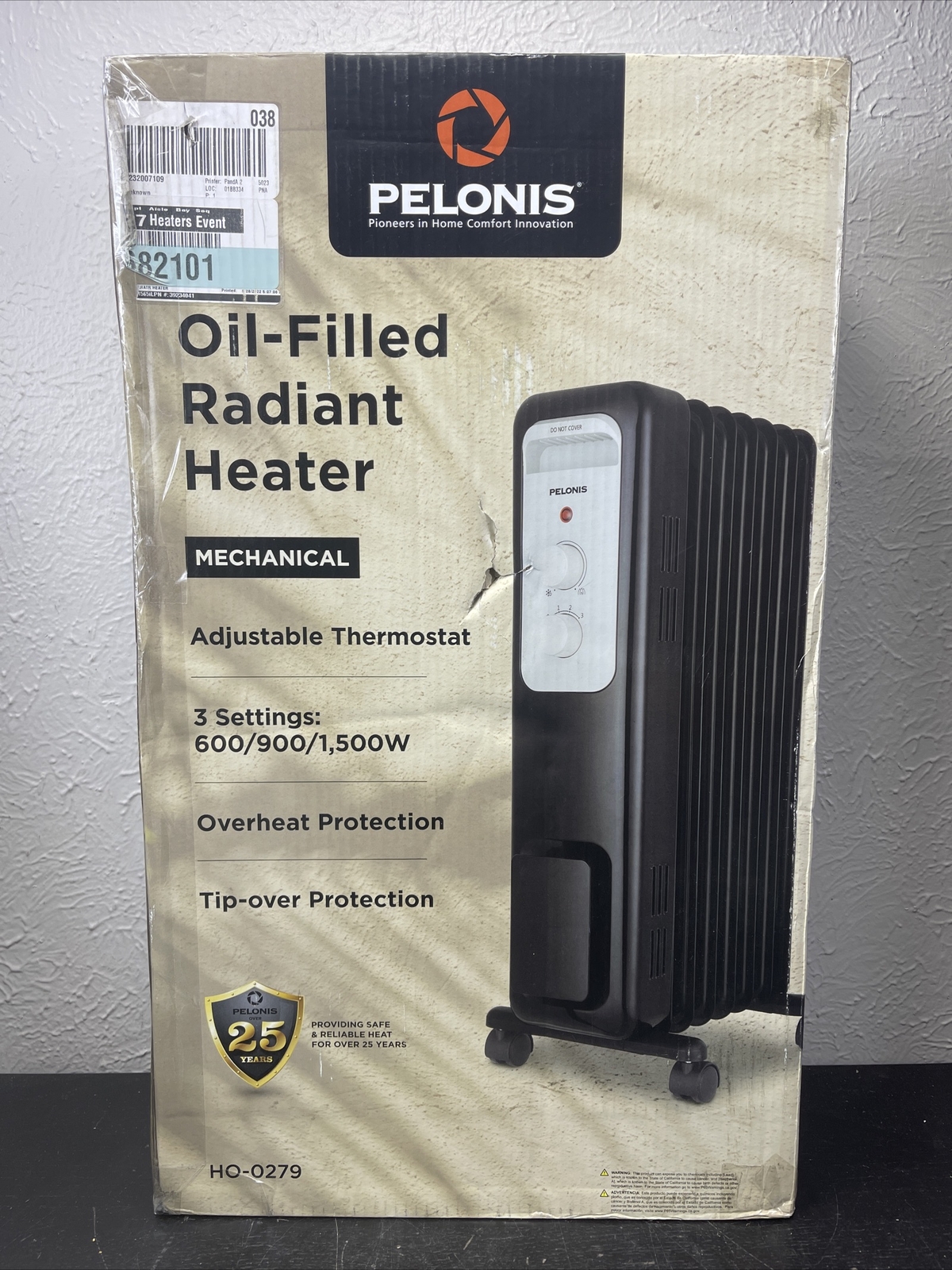 PELONIS 1,500-Watt Mechanical Electric Oil-Filled Radiant Portable Space  Heater | eBay