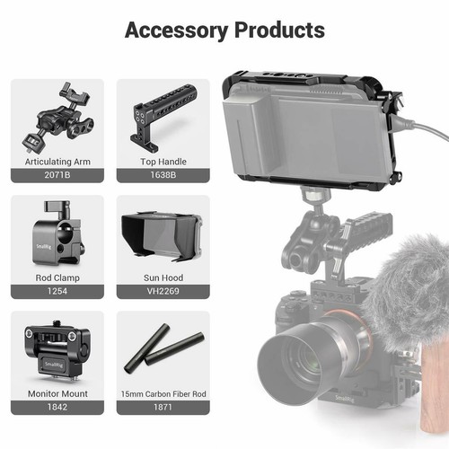 Jaula SmallRig para Monitor Atomos Ninja V Cubierta de Protección con Abrazadera HDMI 2209 - Imagen 6 de 9