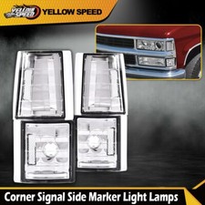 4pcs Fit For 94-98 Chevy Ck C10 1500 2500 Clear Corner Signal Side Marker Lamps 4pcs Fit For 94-98 Chevy Ck C10 1500 2500 Clear Corner Signal Side Marker Lamps