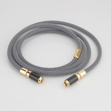 Audiophile Nylon Braid Silver Plated Shielded RAC to RCA Digital Coaxial Cable