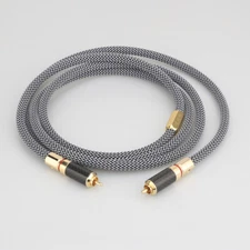 Audiophile Nylon Braid Silver Plated Shielded RAC to RCA Digital Coaxial Cable