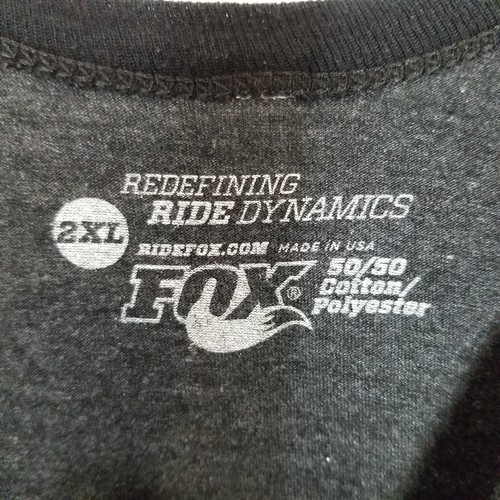 FOX Men Heritage Shirt Sz 2XL 3/4 Reglan Sleeve Heather Gray Black - Picture 8 of 8