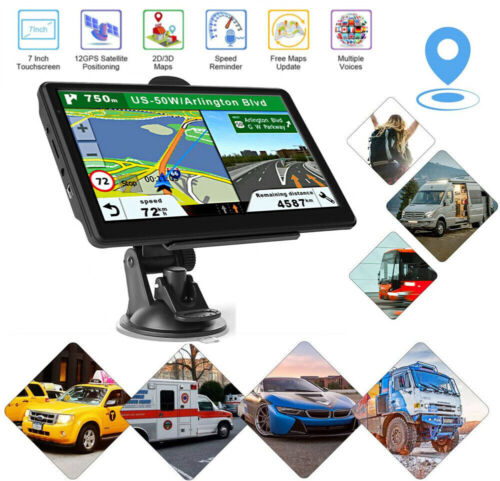 7" écran HD voiture camion GPS navigation navigateur carte navigation satellite 8 Go 128 Mo MP3 MP4 - Photo 1 sur 12