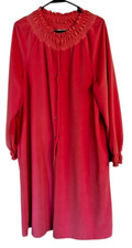 Vintage Vanity Fair Velour Bathrobe Full Button LS Size Medium Coral