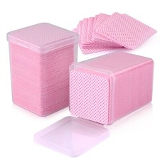 400pcs/2 boxes New Lint Free Pink Nail Wipes Cleaning Eyelash Glue Wipes Remover