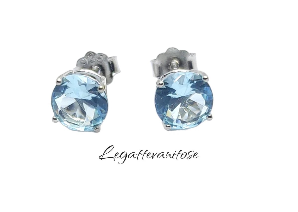 Orecchini Punto Luce Oro Con Cristalli Colorati - Argento 925 Placcato Oro - Diametro 3mm - Gioielli Donna Eleganti