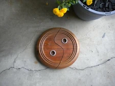 Vintage Yin Yang Solid Wood Candle Holder John Wood 