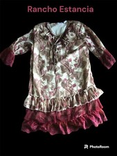 Rancho Estancia Boho Lace Trimmed Shift Dress L