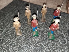 6 1930s Lineol 7cm Soldiers Lineman Elastolin Composition Intact