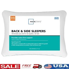 Extra Firm Back Side Sleeper Pillow Antimicrobial Hypoallergenic Support White