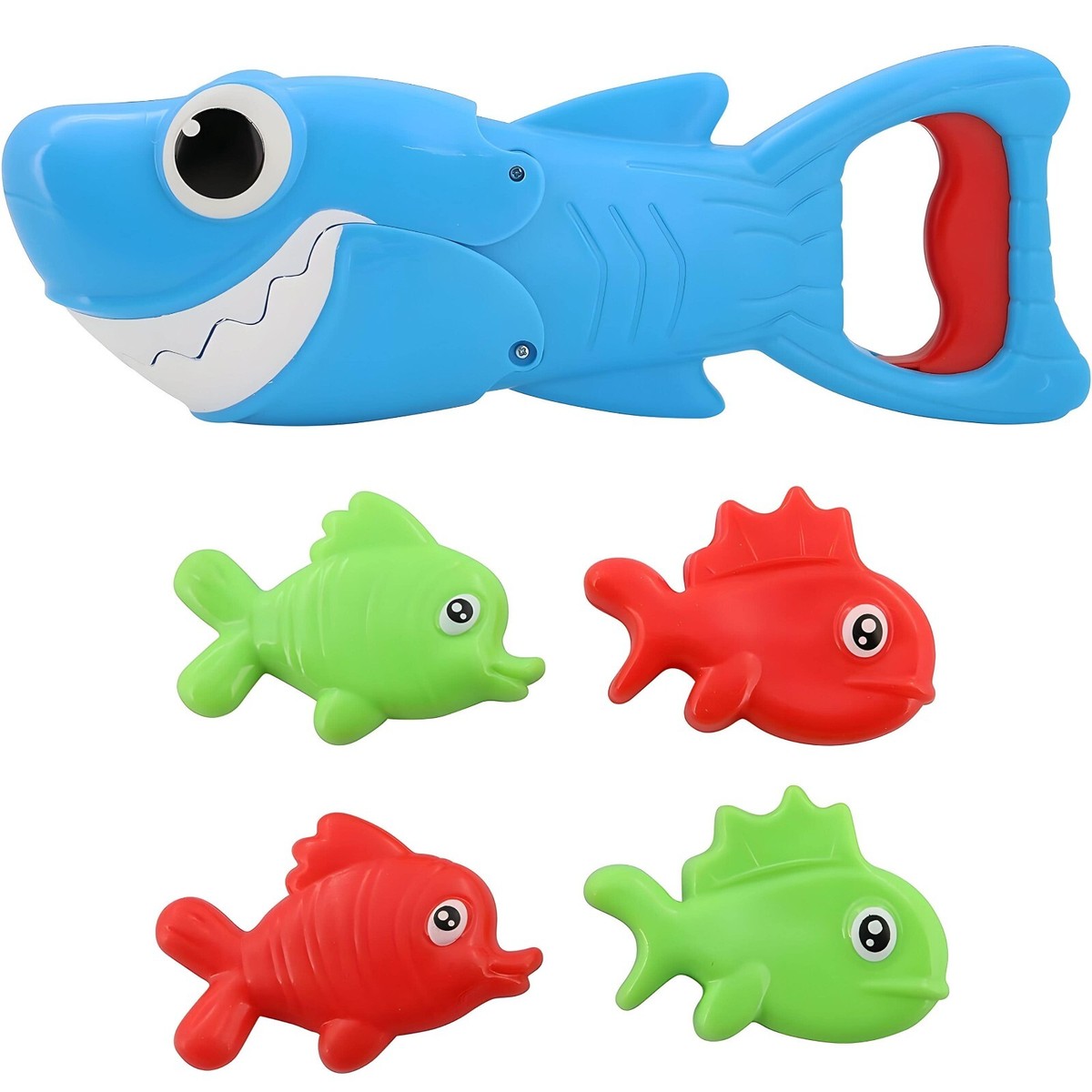 Banzai Shark Grabber Mould Free Bath Toys Blue Shark with Teeth Biting  Action