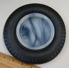 Goodrich 6.5" Silvertown Tire Advertising Ashtray Slag Milk Swirl Glass, SH6020
