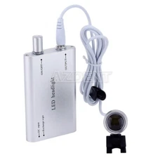 Portable Dental Medical LED Head Light Lamp Silver for Binocular Optical Loupes