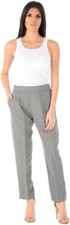Womens Ladies Work Trousers Elastic Waist Office Smart Pants With Pockets 10-24