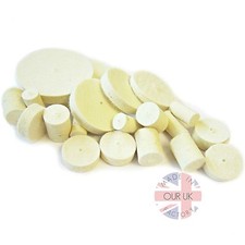 KIT A FELTS ONLY- 20 MIXED FELT BOBS AND WHEELS FOR METAL POLISHING
