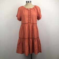 Beach Lunch Lounge Arden Dress Womens Size XS NEW tiered clay orange