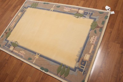 4' x 6' Handmade 100% wool Plus Pile area rug 4x6 Vanilla