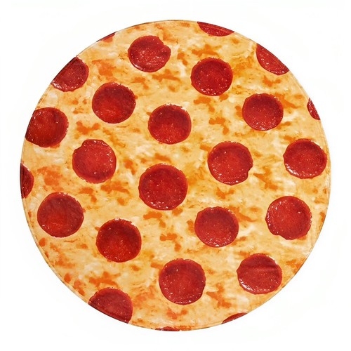 59in Pizza Nap Sofa Blanket,Double-sided Flannel Air Conditioning Warm Blanket - Picture 9 of 12