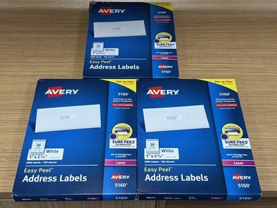 Avery Easy Peel Address Labels (5160) Bundle of 3 BX - *SEE PHOTOS*