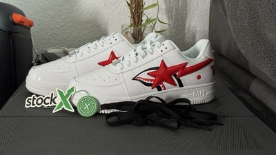 A Bathing Ape BAPE STA Low White Shark Face Size US M10 (EUR 44) VERY RARE